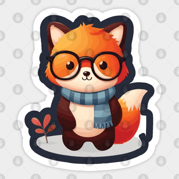 Cute Fox cartoon Sticker by RORO-ZORO